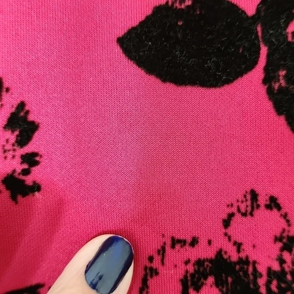 Hello Miss Pink Off Shoulder Velvet Floral Print Dress Size S - Picture 10 of 10